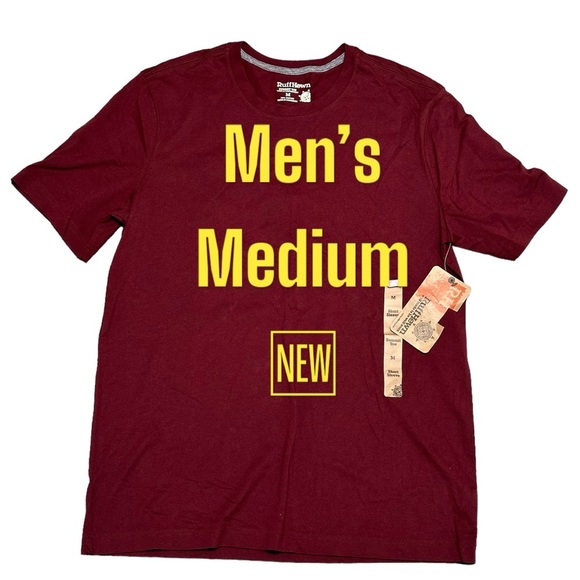 Men’s Ruff Hewn RH Medium Crew Neck Short Sleeve T-Shirt Top Tee Burgundy NWT - Picture 2 of 7